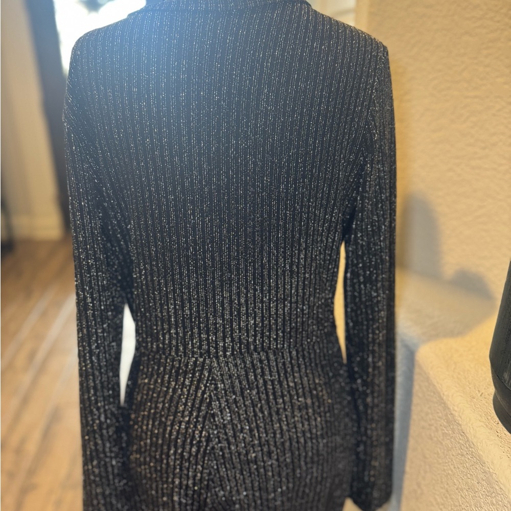Black and Silver Striped Blazer
